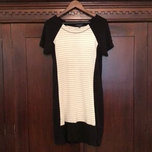 The Limited scoop-neck dress in black, cream, gray